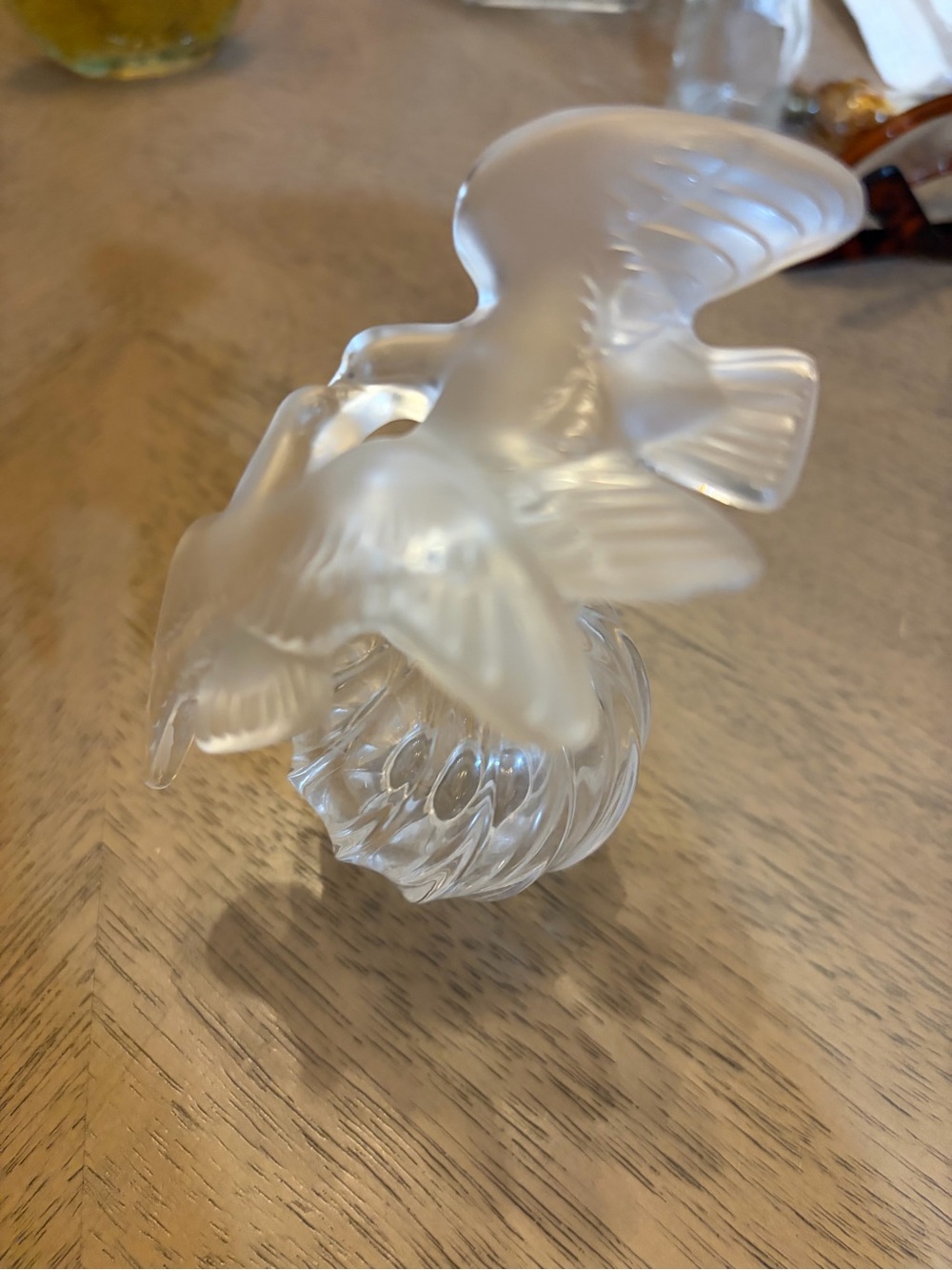 Vintage Lalique France Crystal Nina Ricci L'Air du Temps Dove Perfume Bottle